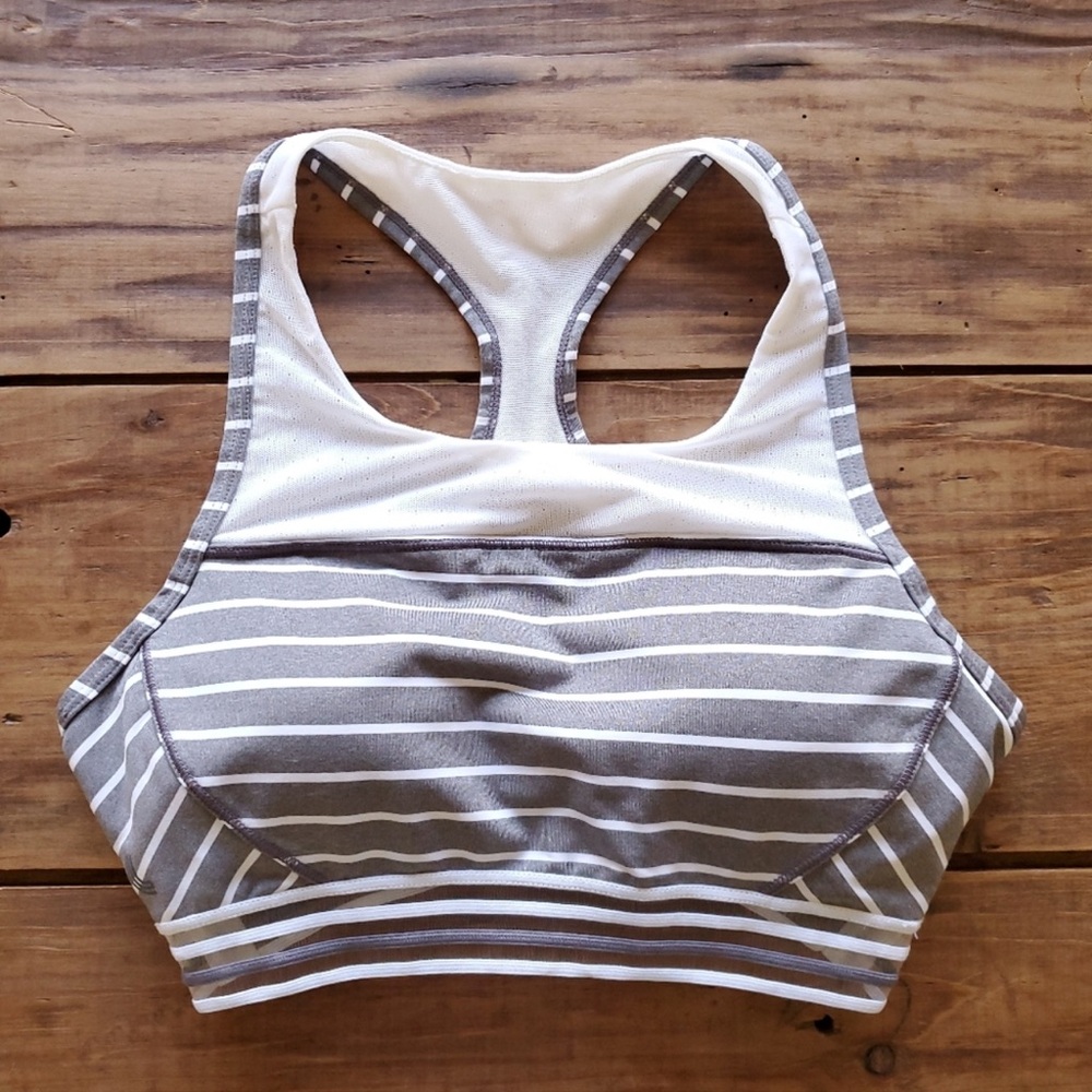 Lole Sports Bra Striped Racerback Padded Medium